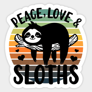 Love, Peace and Sloths Sticker
